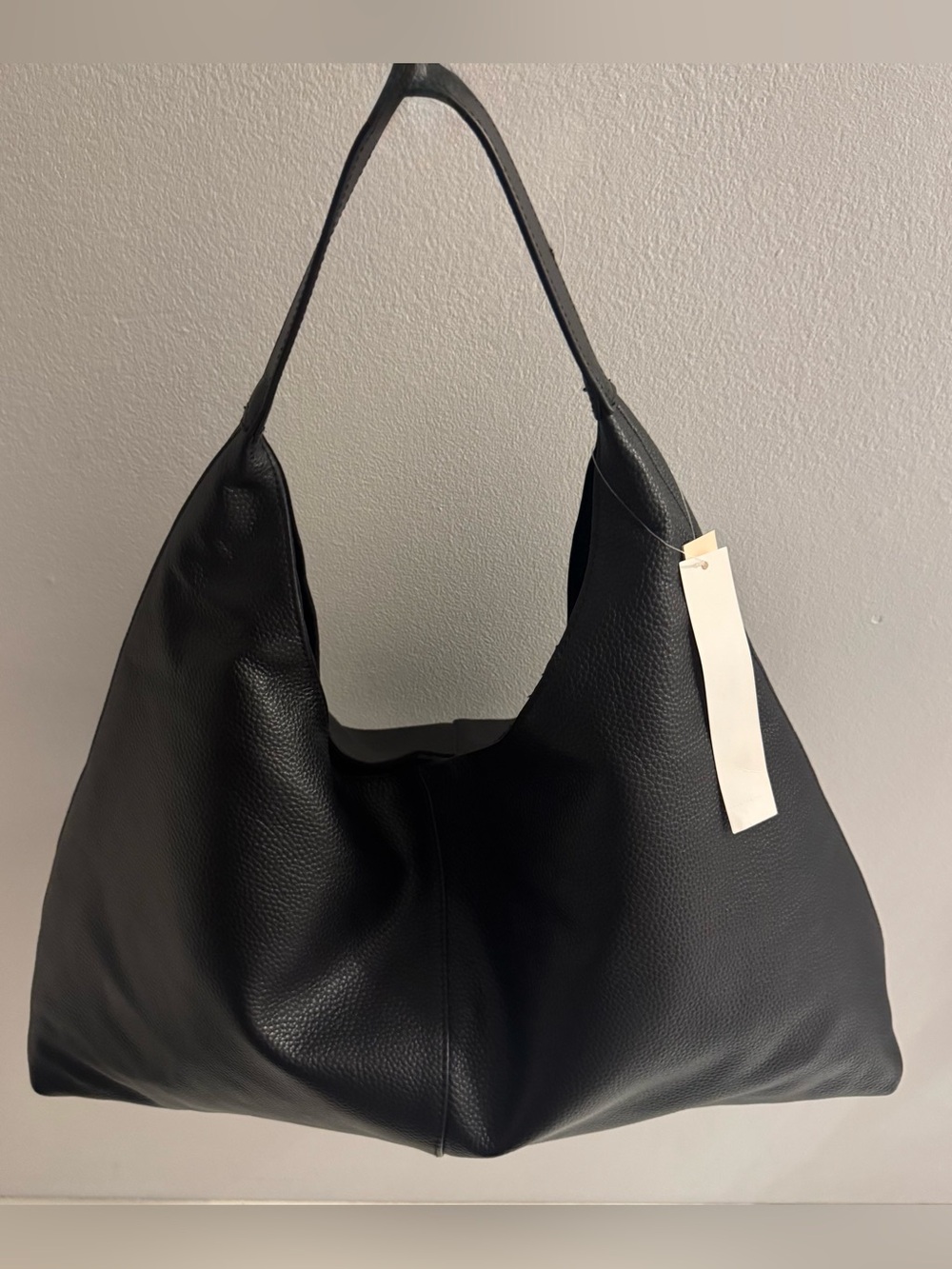 AQUA Slouchy Leather Hobo Tote NEW - Picture 3 of 16